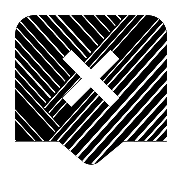 photo icons message xmark icon black white diagonal lines