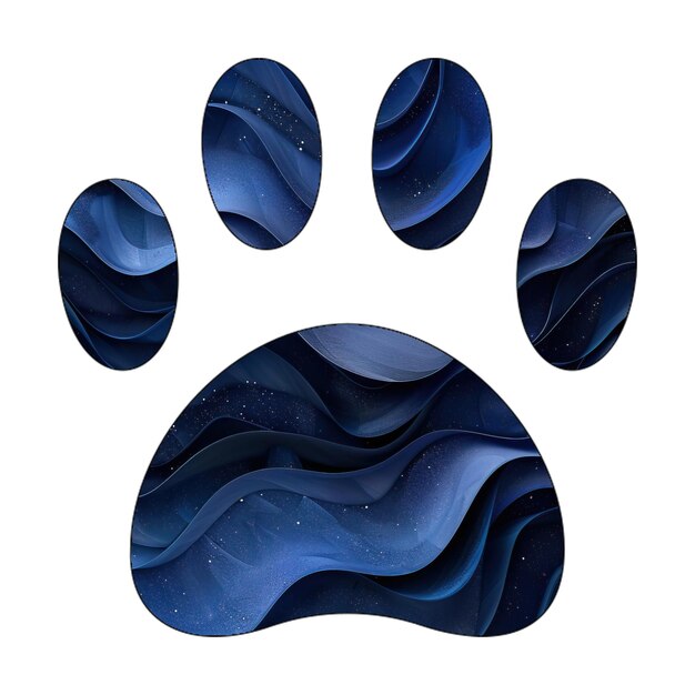 Photo photo icons paw blue gradient background style design