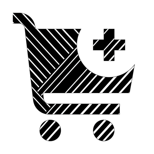 Photo photo icons shopping cart add icon black white diagonal lines