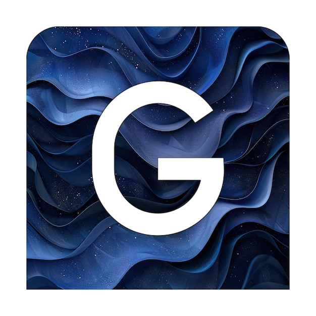 фото иконки квадратный g синий градиент фон стиль дизайна