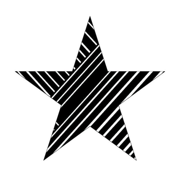Foto icone foto icona stella linee diagonali bianche e nere