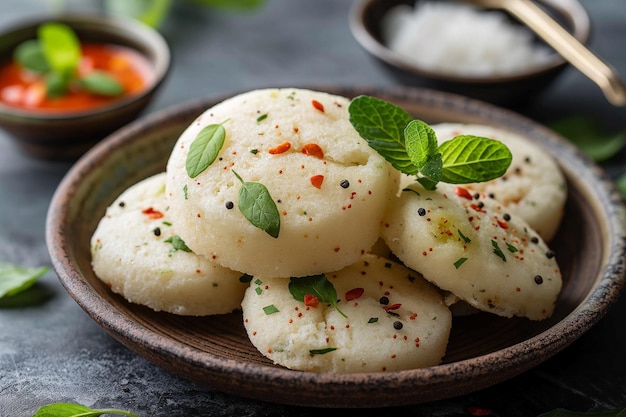 photo of Idli steamed rice and lentil cakes