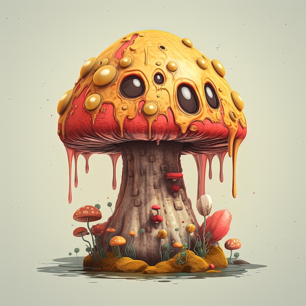 Photo illustration character mushroom