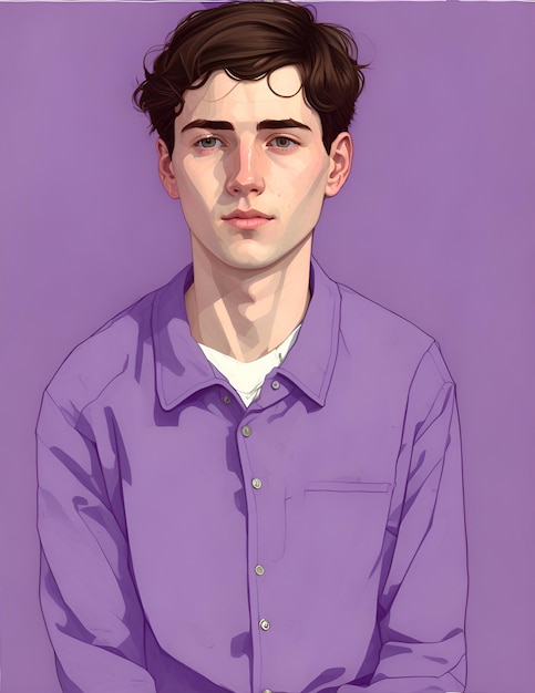 Photo an illustration of a man in the day life man in purple purple