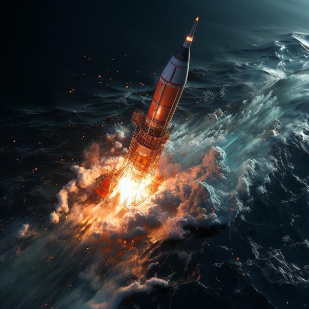 photo illustration of a space rocket