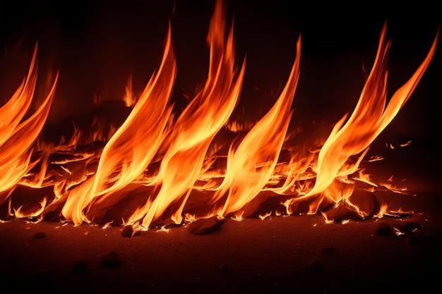 Photo images of fire flames