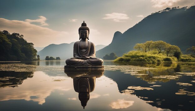 Photo of an immense Buddha statue