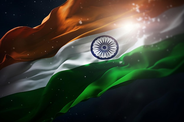 Photo indian independence day with indian flag illustration background