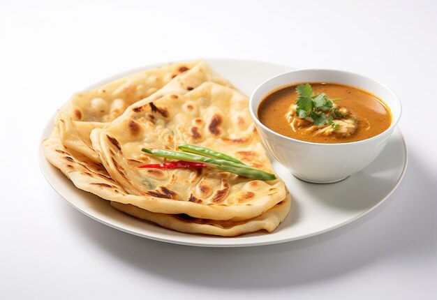 Premium AI Image | Photo of Indian roti food with yummy chicken curry