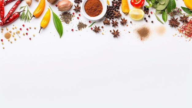 Photo of Indian spices background with copy space