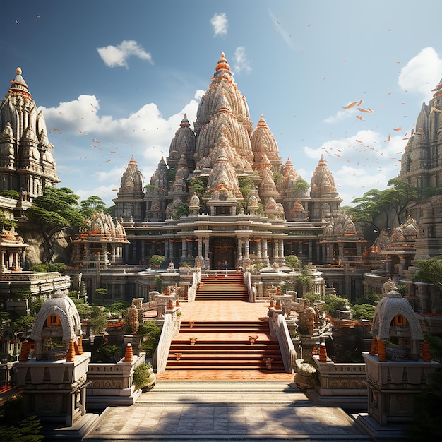 Photo photo indian temple generator by ai