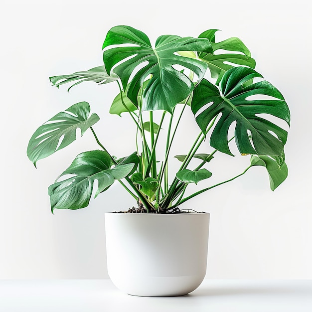 Photo of indoor plants on isolated white background