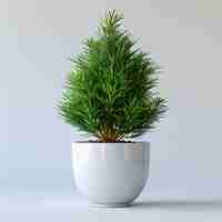 Photo photo of indoor plants norfolk island pine araucaria heterophylla in a white pot on isolated white