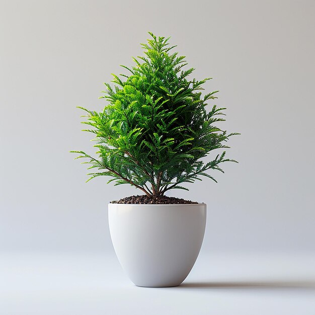 Photo photo of indoor plants norfolk island pine araucaria heterophylla in a white pot on isolated white