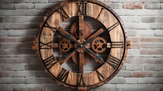 A Photo of Industrial Style Wall Clock as a Statement Piece