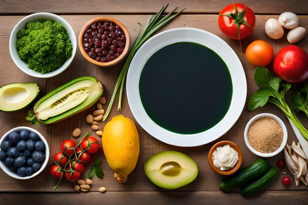 Foto ingredienti fotografici per la selezione di alimenti sani