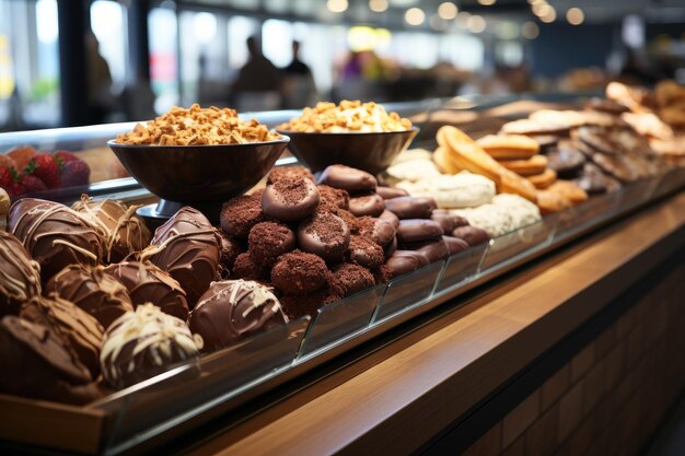 Foto foto all'interno del supermercato di cioccolato