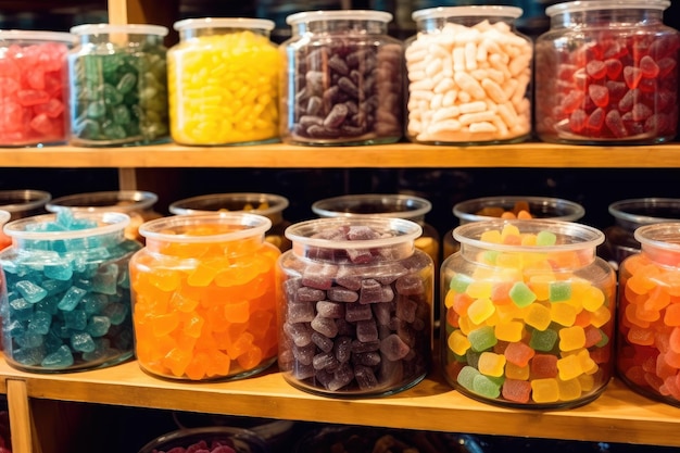 photo of inside empty candy shop Photography AI Generated