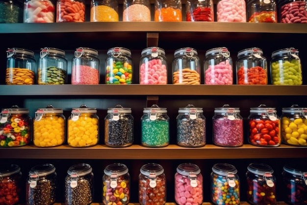 photo of inside empty candy shop Photography AI Generated