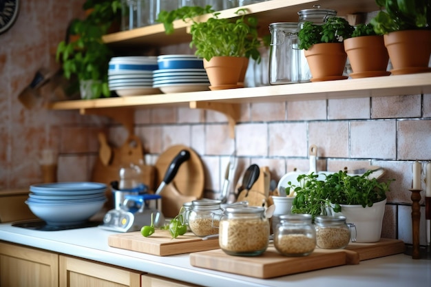 photo of inside kitchen close up studio light Generative AI