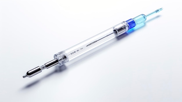 A photo of an insulin syringe full length photo