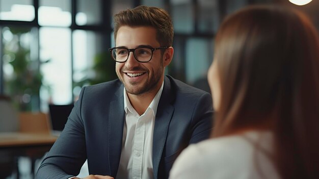 Photo a photo of an insurance agent discussing coverage