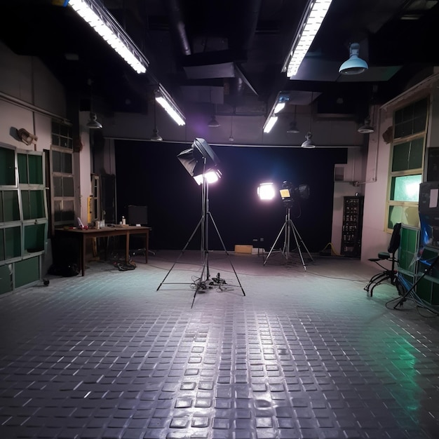 Photo photo interior of modern photo studio with professional equipment generative