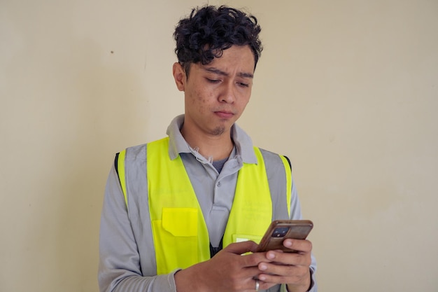 The photo is suitable to use for worker expression and gesture