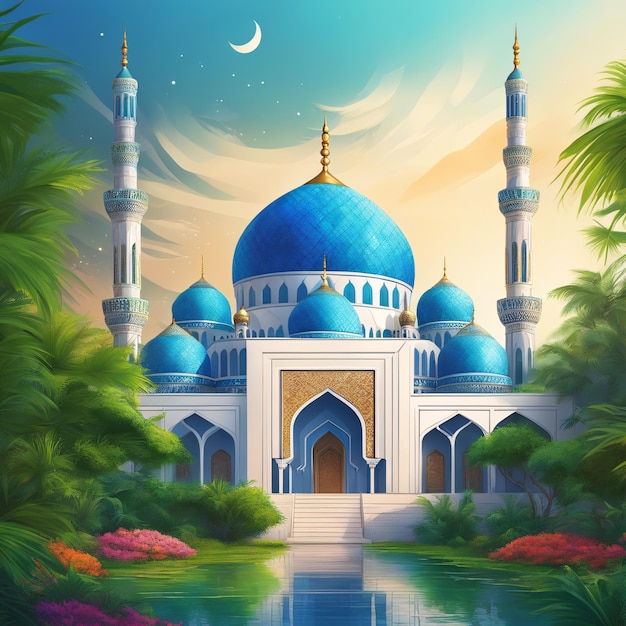 Photo islamic mosque illustration