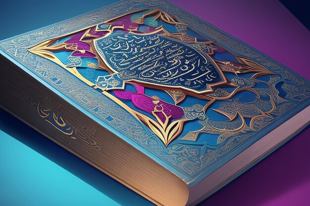 Photo islamic theme about quran on black background