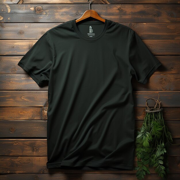 Photo isolated opened black tshirt