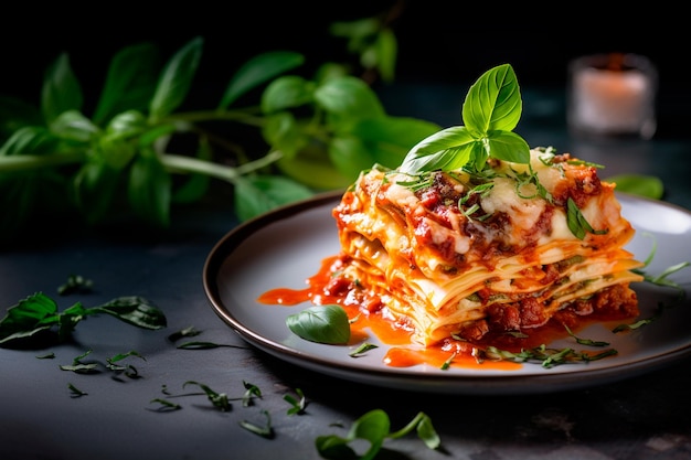 Photo of Italian food Italian pasta with tomato sauce