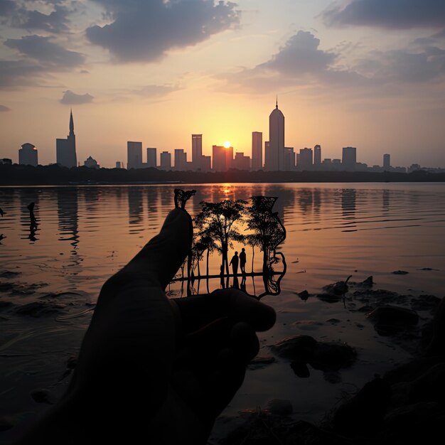 Foto foto della silhouette di giacarta