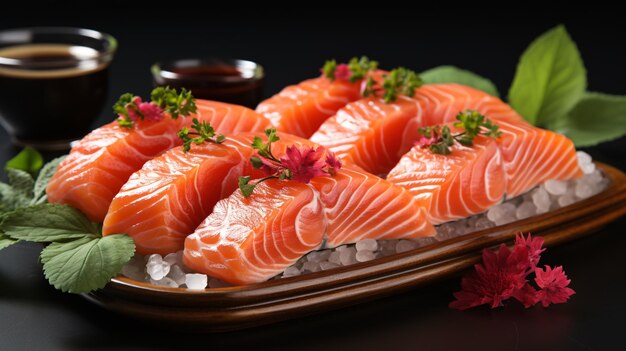 Photo of Japanese salmon sushi