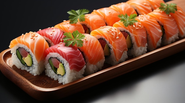 Photo of Japanese salmon sushi
