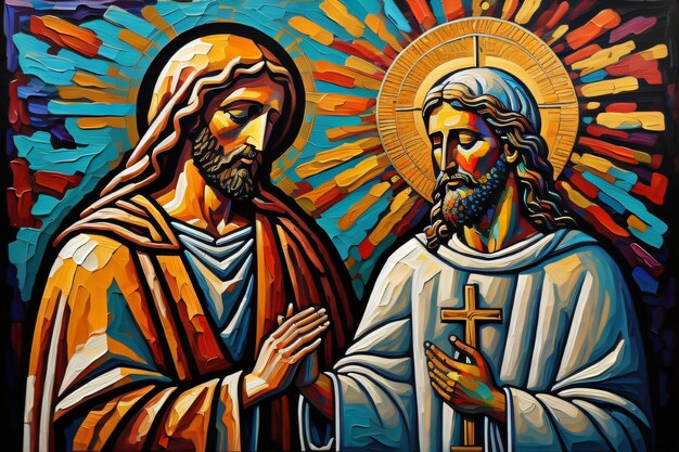 Photo of jesus christ oil painting