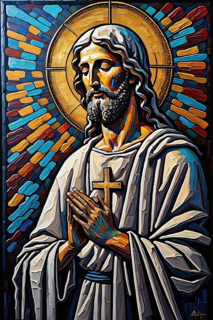 photo of Jesus Christ oil painting