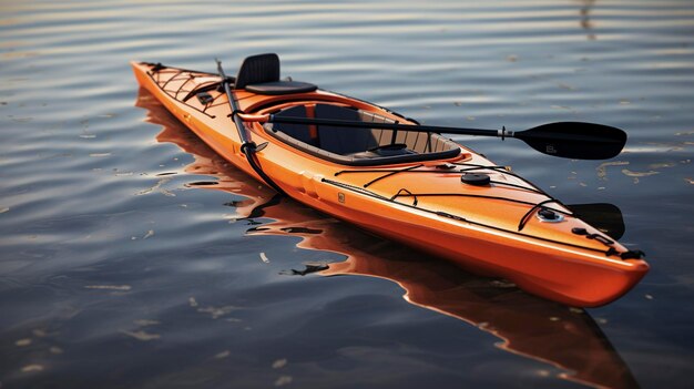 A photo of a kayak and paddle ready for the water