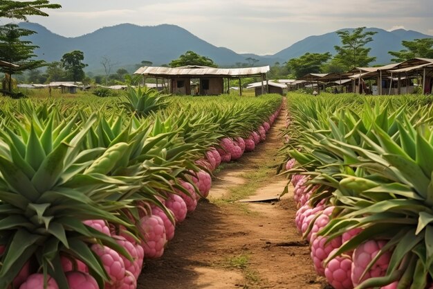 Foto foto fattoria di alberi da frutto del drago di kenny in thailandia paesaggio rurale