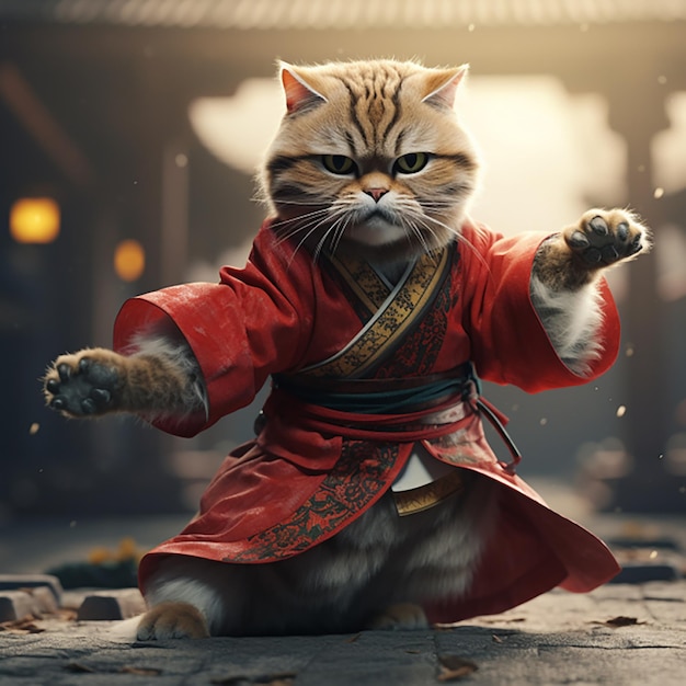 Photo photo kungfu cat fight