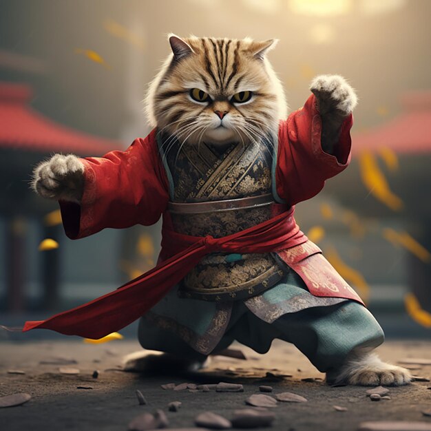 写真Kungfu 猫の戦い