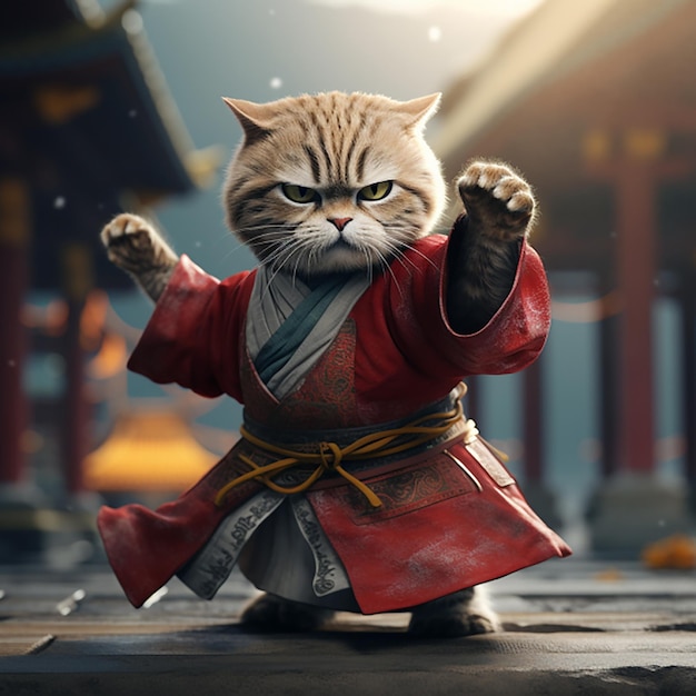 写真Kungfu 猫の戦い