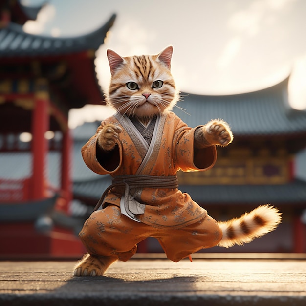 写真Kungfu 猫の戦い