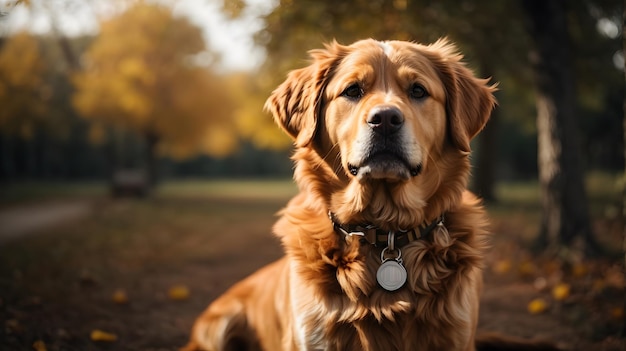 photo labrador retriever dog on the garden