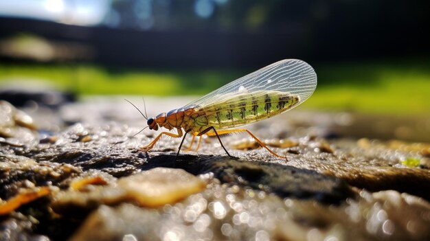 Photo photo of lacewing on a ground