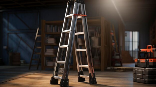 A photo of a ladder being used for an inspection