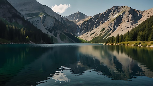 Photo photo lake in mountains ai generated