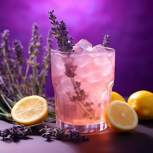 Photo of Lavender Lemonade Refreshing Lemonade Infused Wiphoto of Lavender Front View Clean BG