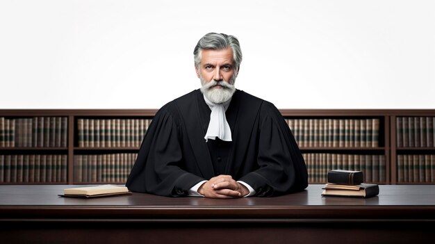 A photo of a lawyer in a courtroom