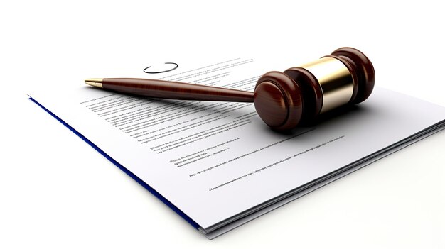 A photo of a legal document with a pen